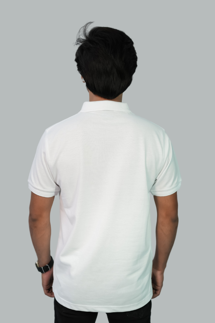 WHITE TEXTURED POLO