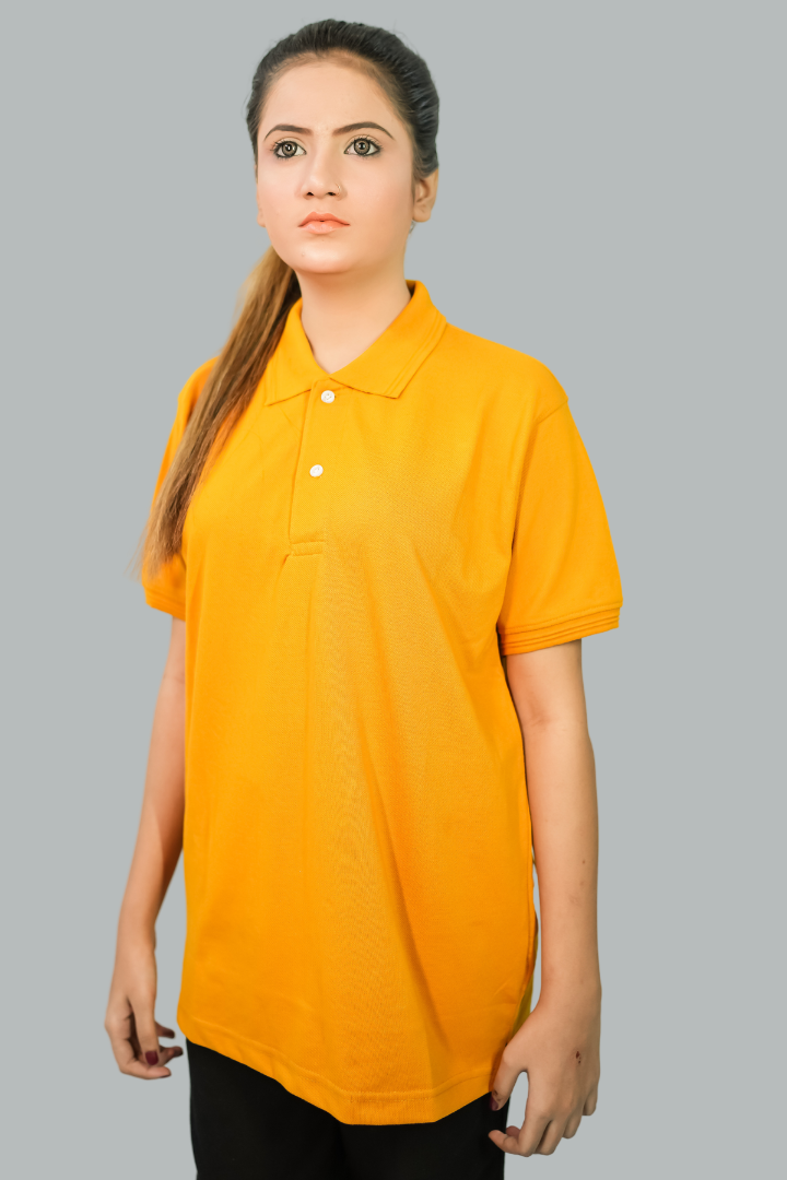 GOLD YELLOW TEXTURED POLO