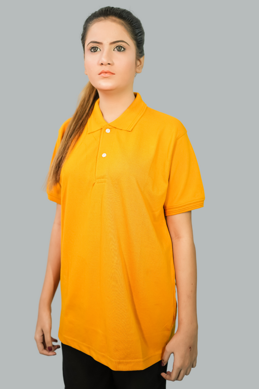 GOLD YELLOW TEXTURED POLO