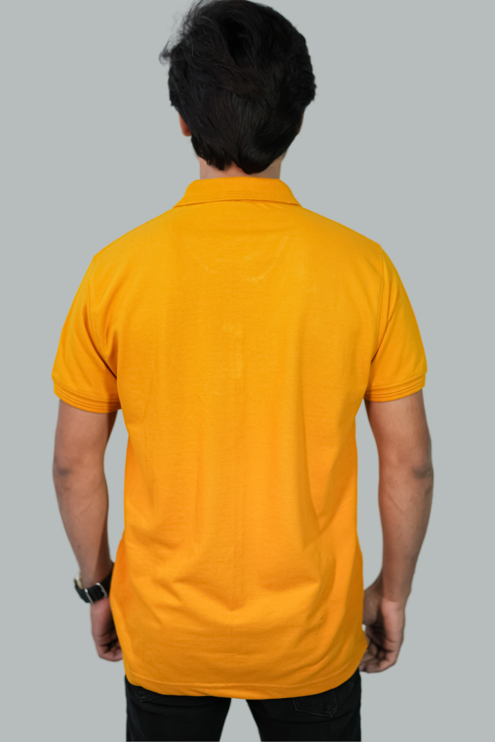 GOLD YELLOW TEXTURED POLO