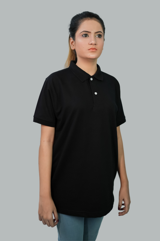 BLACK TEXTURED POLO