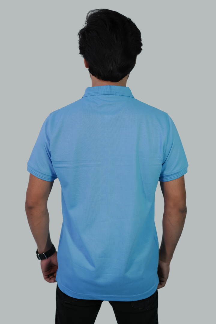 SKY BLUE TEXTURED POLO