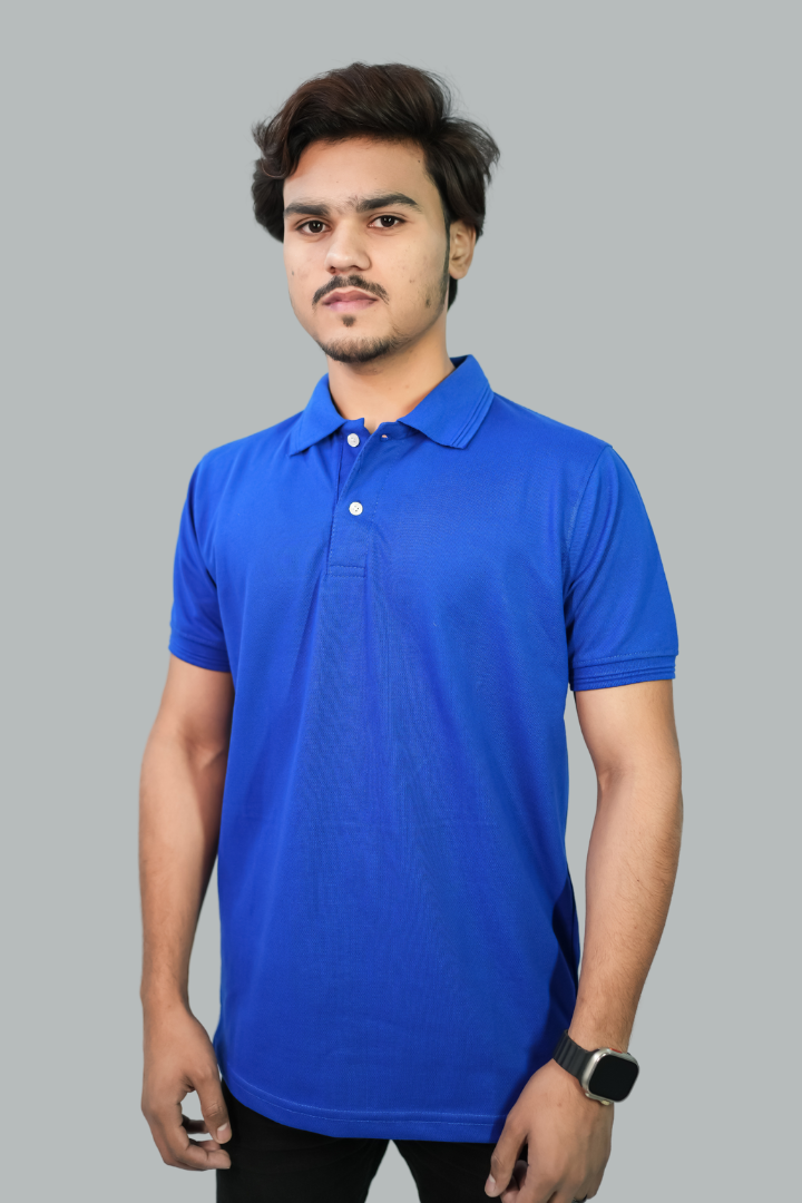 ROYAL BLUE TEXTURED POLO